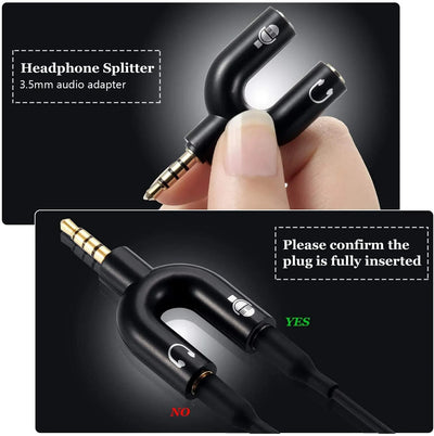 4 Position Pole 3.5mm Stereo Splitter Audio to Mic Headset Jack Plug Y Adapter