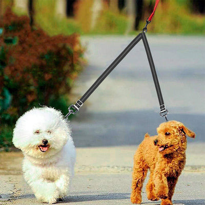 No Tangle Pet Dog Double Leashes - Comfortable, Shock Absorbing, Reflective CA