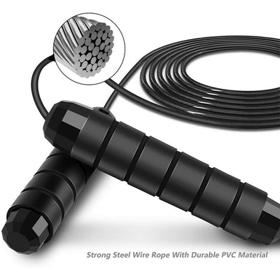 Skipping Rope w/ Tangle-free PVC Steel Cable for Fitness, Conditioning, Fat Loss