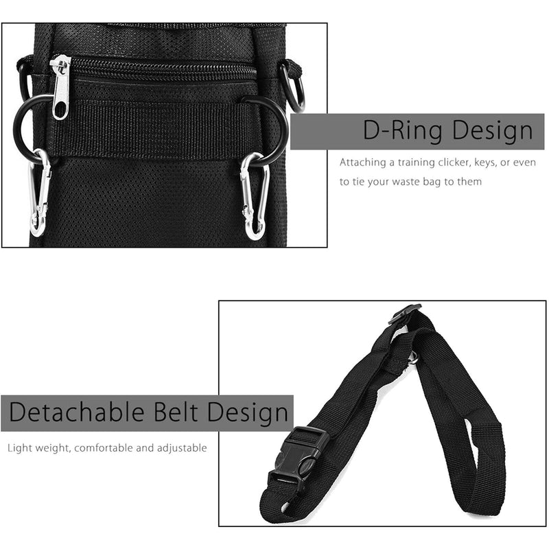 [High-Quality] Black Dog Treat Training Pouch W/ Adjustable Shoulder Strap Belt