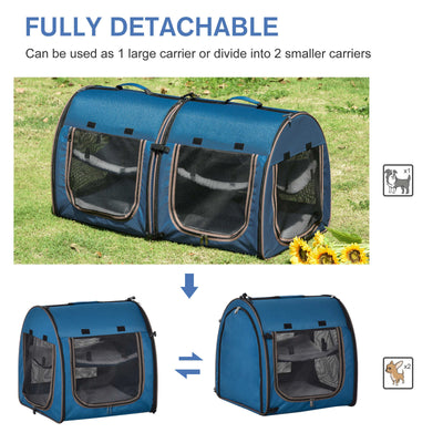 Large Portable Double Cat Pet Carrier Kennel Bag Oxford Travel Car Seat 842525114844