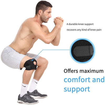 2 Strap Knee Brace Stabilizer Wrap Support Guard Patella Arthritis Adjustable