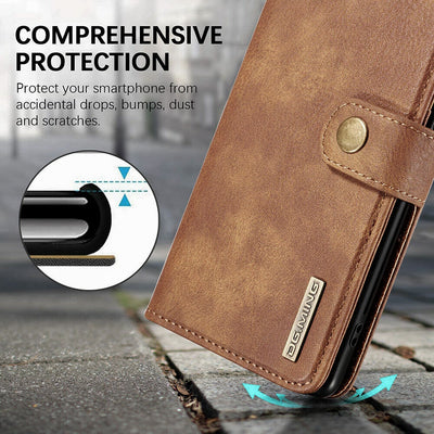 [Card Slot] Luxury Leather Wallet Case & 2xTempered Glass Films for Galaxy S21+