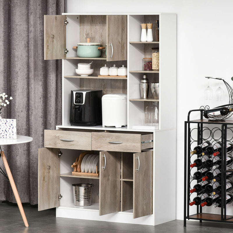 Kitchen Cupboad with Hutch Multi Storage Cabinet Sideboard with Drawers