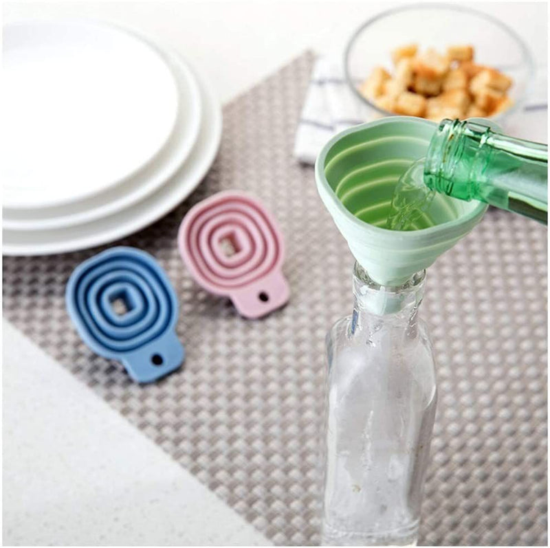 Collapsible Funnel Kitchen Gadget Silicone Foldable for Liquid Transfer tools