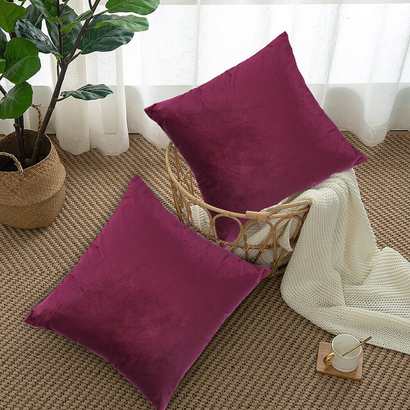 2-Pack Super Luxury Soft Velvet Throw Pillow Covers for Party/Xmas 18x18 Inches