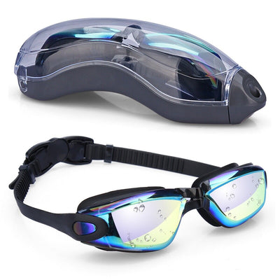 Pro Swimming Goggles No Leaking Anti Fog UV Crystal Clear Vision with Free Case