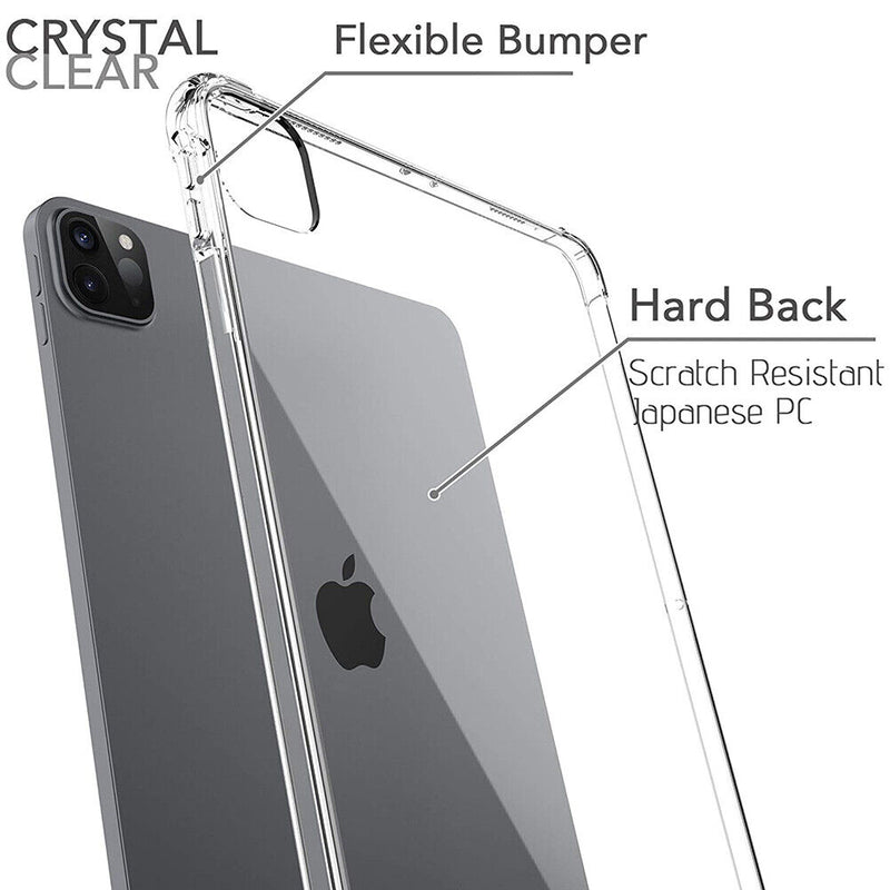 For Apple iPad Air 3rd 10.5inch 2019 Clear Soft TPU Case, 9H Tempered Glass CA