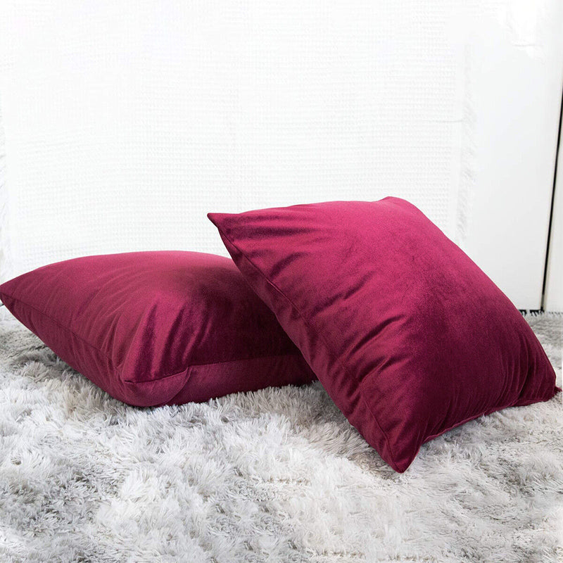 2-Pack Super Luxury Soft Velvet Throw Pillow Covers for Party/Xmas 18x18 Inches