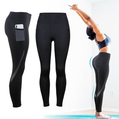 Womens Skin-Friendly & Quick-Dry High Waist Compression Leggings with Pockets CA