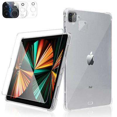 iPad Pro 12.9inch 2020 2021 Transparent Slim Case+Screen+2xCamera Lens Protector