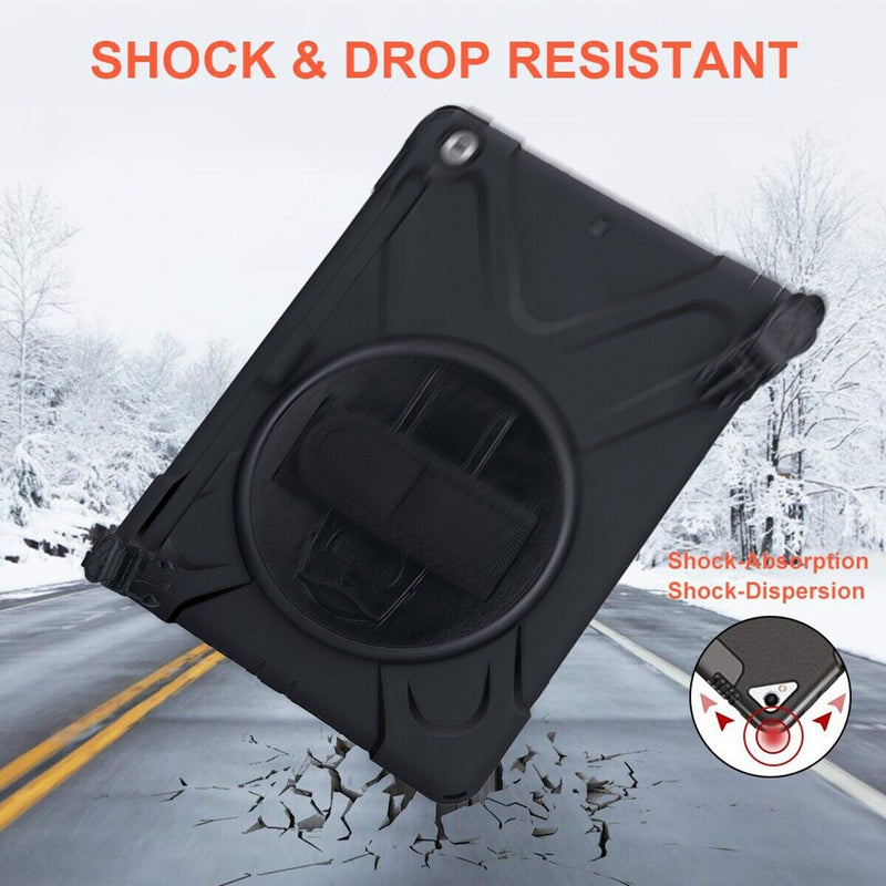 For Apple iPad 5, 6, 7, 8th Heavy Duty Shockproof Durable Rugged Protective Case