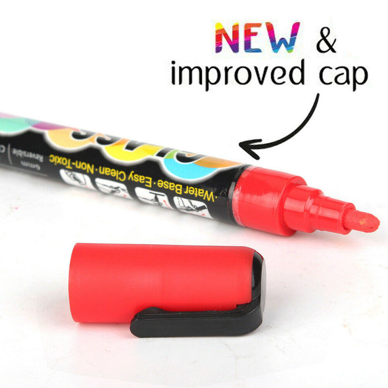 NEW 12 Colors Sets Liquid Chalk Art Marker Pens Boxed Metal Glass LED Writin-6mm
