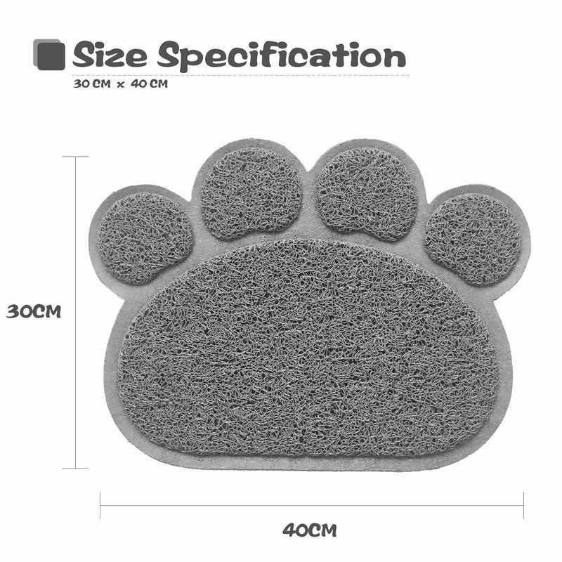 Silicone Absorbent Waterproof Pet Feeding Mat 12"x16" (Paw / Rectangle Shape)