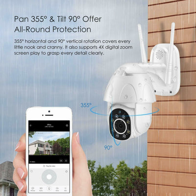 1080P HD Smart WiFi IP Camera CCTV PTZ Home Security Outdoor Wireless IR Cam