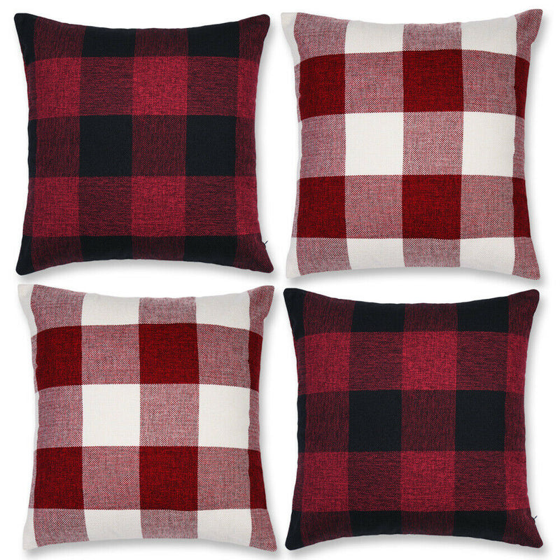 2/4-Packs Comfortable Throw Pillow Covers - 100% Cotton Linen, 18x18 inches