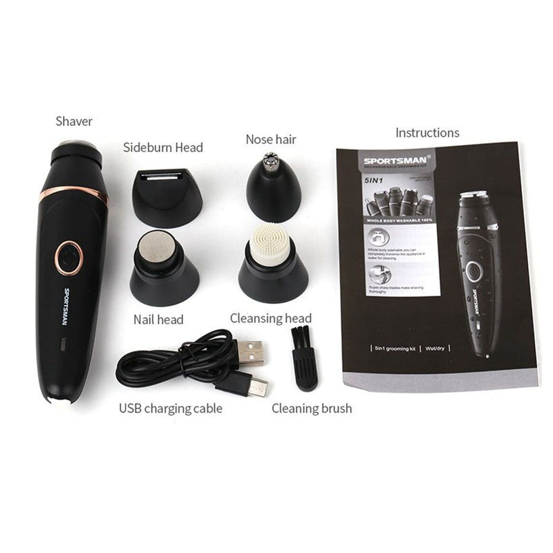 Men&apos;s 5 IN 1 Grooming Kit Cordless Body Hair Clippers Beard Trimmer Professional