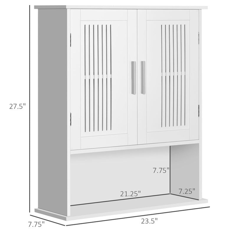 kleankin Wall Mount Bathroom Cabinet, Storage Organizer w/ Cabinet Shelf, White