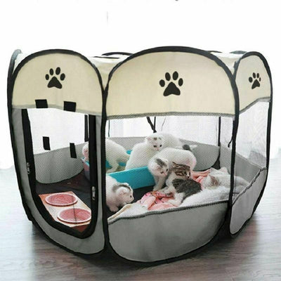 Dog Tent Portable House Breathable Outdoor Kennel Fence Pet Cats Room Playpen