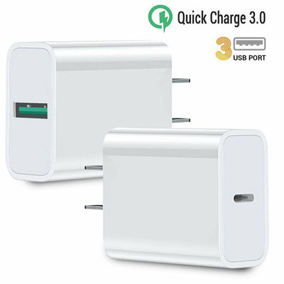 2020 Updated USB C + USB 3.0 Wall Charger - Quick Charge 3.0 Technology 18W CA