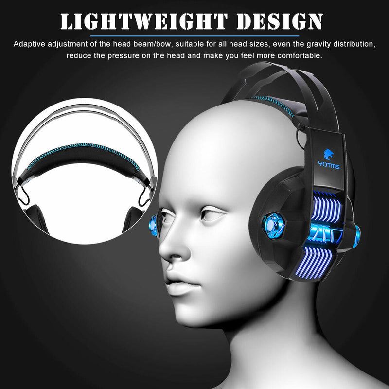 Gaming Headset with Rotatable, Noise Reduction Mic (Over-Ear And LED Lighting)