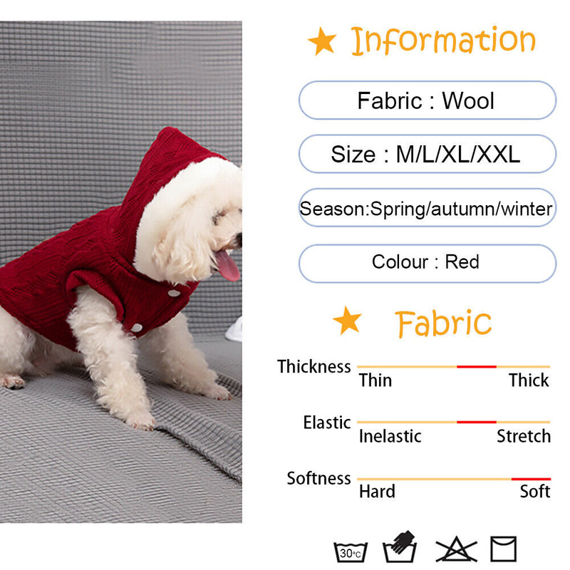 Super Warm Jacket Pet Cold Weather Clothes w/Hooded for Cats / Small Medium Dogs