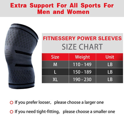 2Pcs Knee Sleeve Compression Brace Support For Sport Joint Arthritis Pain Relief