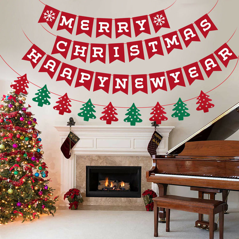 CA Merry Christmas Burlap Bunting Banner Garlands for Party Supplies Decorations