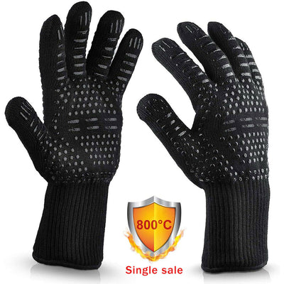 High Dexterity Extreme Heat Resistant BBQ Gloves for Handling Hot Food, Black CA