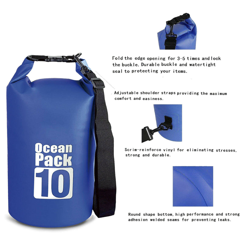 Ultra Lightweight & Airtight Waterproof Floating Dry Bag - 10L and 20L Sizes