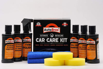 Auto Bros Car Wash Shampoo Wax Care Surface Detailing 11 Pcs Multi-Use Kit CA