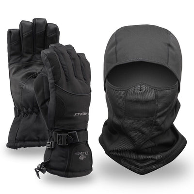 Balaclava Ski Mask + Ski Gloves for Skiing, Snowboarding & Motorcycle Riding CA