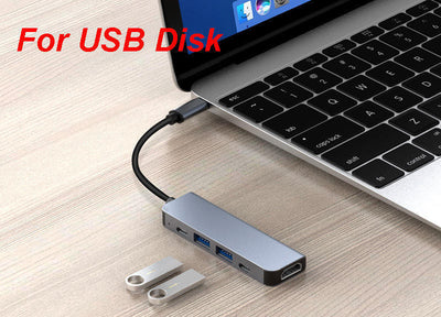 3/5/6/7/8in 1 Type C Hub to USB 3.0 HDMI PD Adapter Docking Station for MacBook