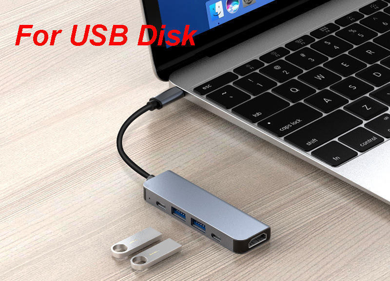 3/5/6/7/8in 1 Type C Hub to USB 3.0 HDMI PD Adapter Docking Station for MacBook