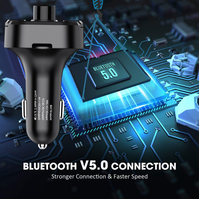 Bluetooth Music Player FM Transmitter w/ Hands-Free Calling& 2 USB Ports Charger