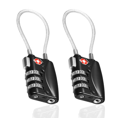 TSA Approved Travel Combination Cable Luggage Locks for Suitcases & Backpacks