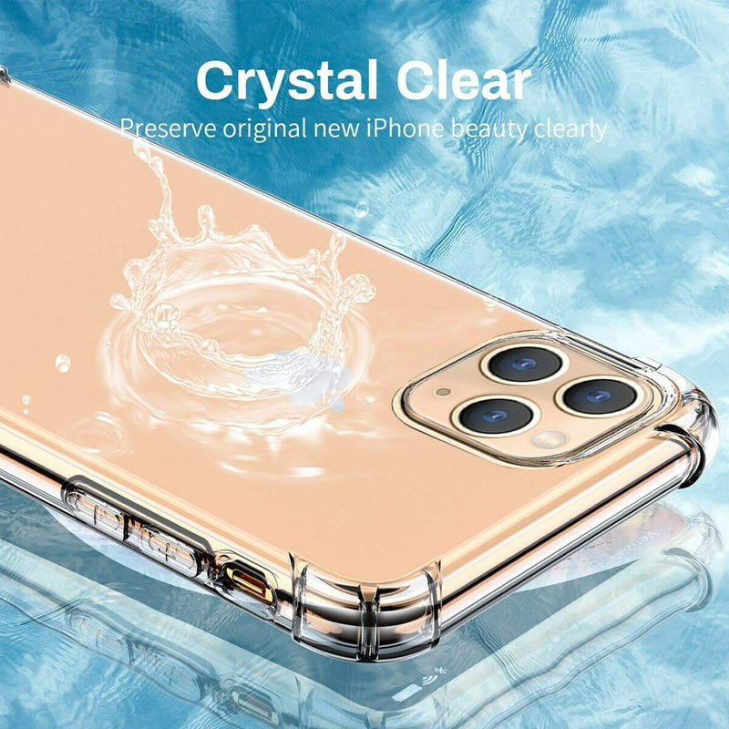 iPhone 12 Mini Shockproof Clear Case & Anti Blue Light Glass & Camera Lens Glass