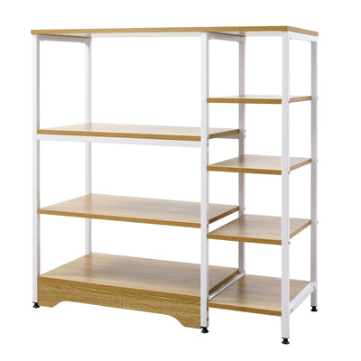 HOMCOM Storage Shelf Multi-Tier Bookcase Utility Display Rack Kitchen, Garage