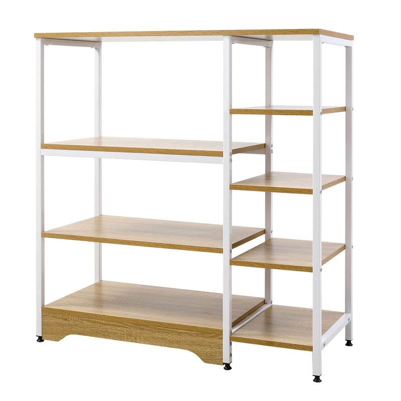 HOMCOM Storage Shelf Multi-Tier Bookcase Utility Display Rack Kitchen, Garage