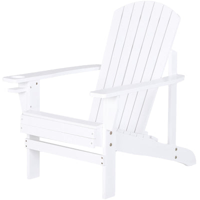 Fir Wood Adirondack Chair, Wooden Outdoor & Patio Seating for Fire Pit, White