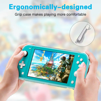 Nintendo Switch Lite Protective Accessories-Clear TPU Case+Tempered Glass+6xCaps