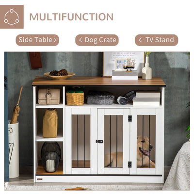 Large &amp; Medium Dog Crate End Table w/ Adjustable Shelf, Extra Storage Space