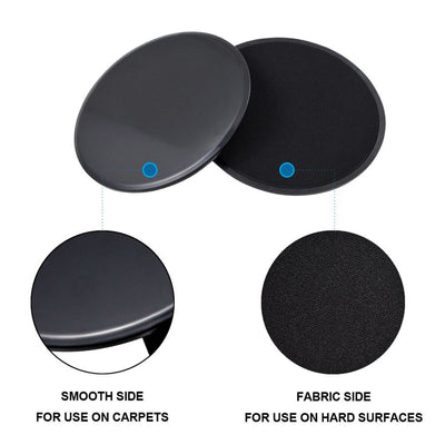 2PCS Core Exercise Sliders - Dual Sided Gliding Discs for Home Fitness Workout