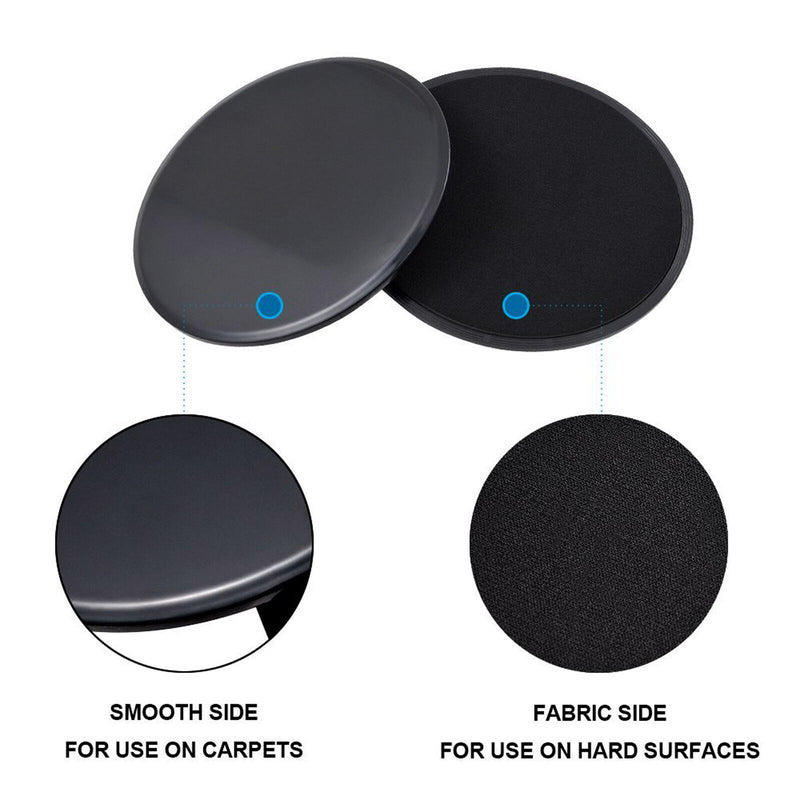 2PCS Core Exercise Sliders - Dual Sided Gliding Discs for Home Fitness Workout