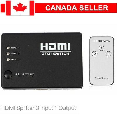 3 PORT HDMI HDTV 4K AUTO SWITCH SELECTOR SPLITTER HUB REMOTE (3 IN 1 OUT)