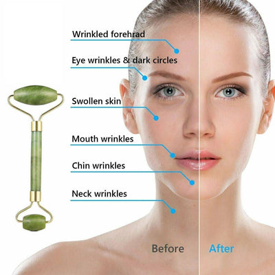 Facial Massage Crystal Jade Stone Roller Slimming Face Body Eye Neck Beauty Tool