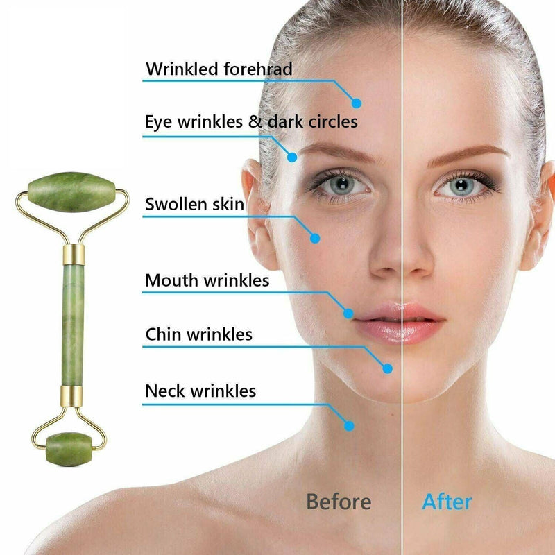 Facial Massage Crystal Jade Stone Roller Slimming Face Body Eye Neck Beauty Tool