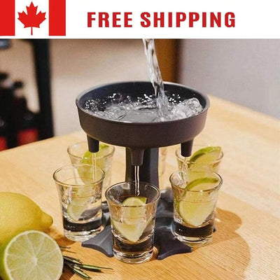 6 Shot Glass Dispenser Holder Wine Drinking Liquor Dispenser Party Games Pourer