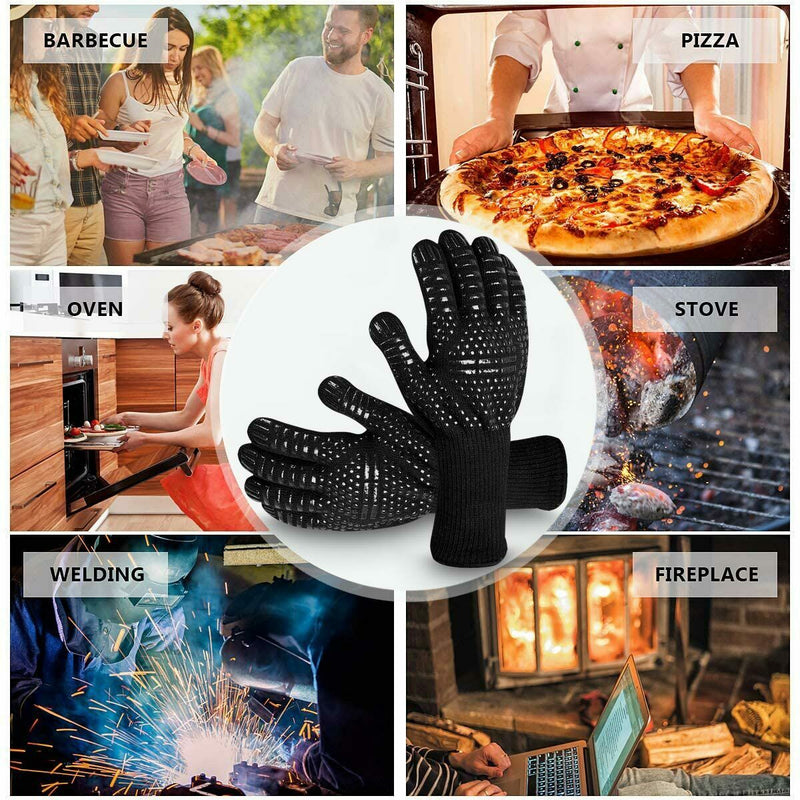 BBQ Gloves, Extreme Heat Resistant Gloves - Up to 1472 ℉/ 800 ℃, Non Slip, Safe