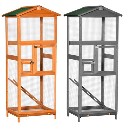 65&quot; Extra Large Wooden Bird Cage Habitat with Strong Metal Wire 2 Doors